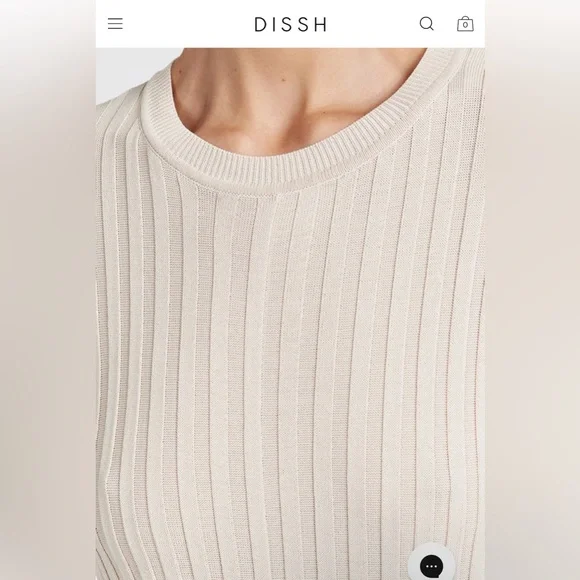 DISSH Cream Long Sleeve Ribbed Dress - Picture 4 of 5
